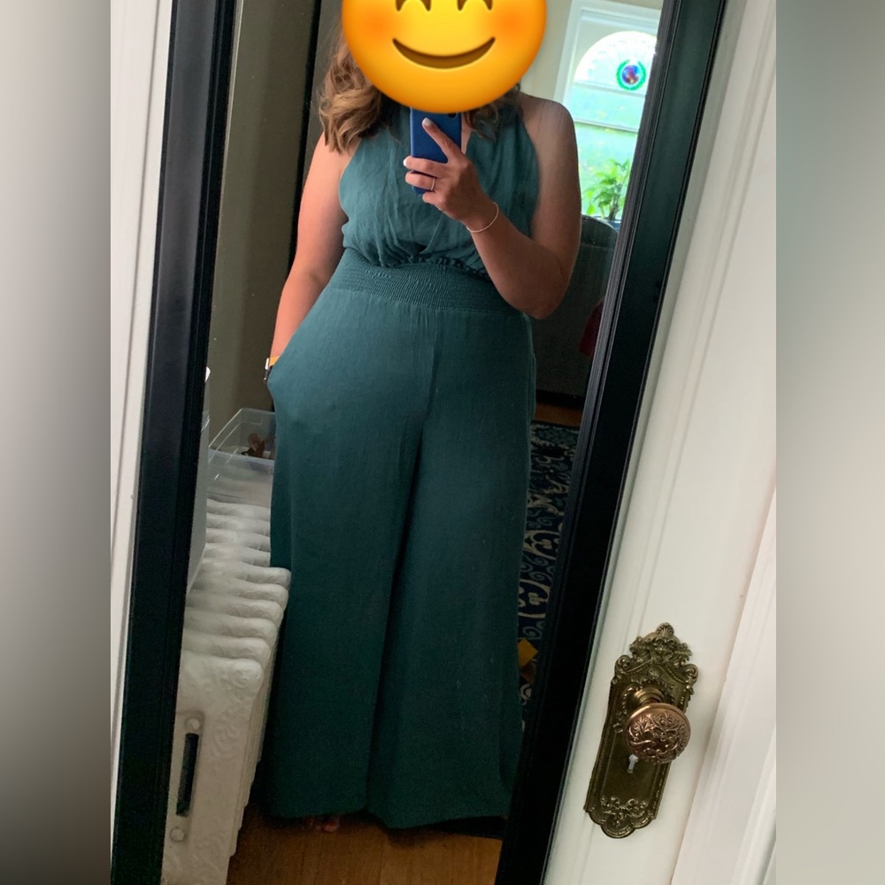 Anthropologie Jumpsuit, Aqua Green, Size L